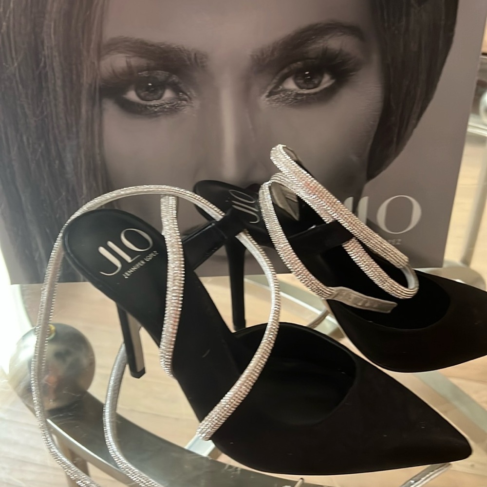 JLo strappy heels